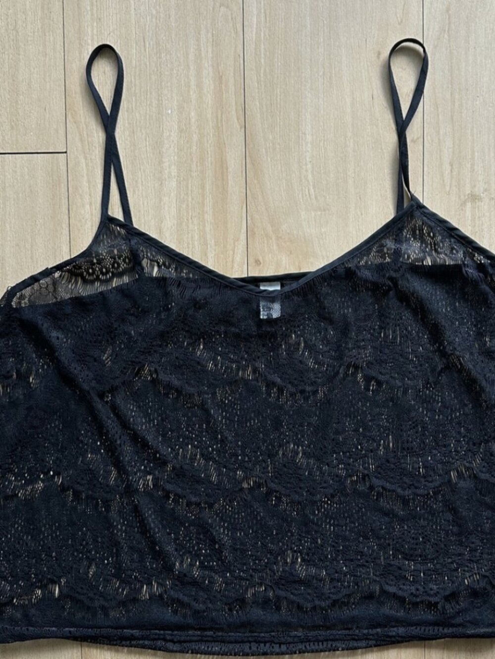 American Apparel deadstock eyelash lace top XL